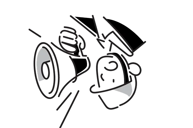 メガホンをもつ人のイラスト